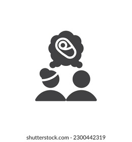 Childlessness vector icon. Pregnancy planning filled flat sign for mobile concept and web design. Couple think about baby glyph icon. Symbol, logo illustration. Vector graphics