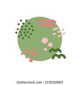 childlike abstract cute design with waves and dots in trendy hand drawn flat style for baby greeting card and invitation