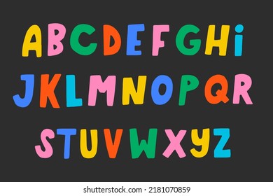 Childlike Colorful Alphabet Design Set