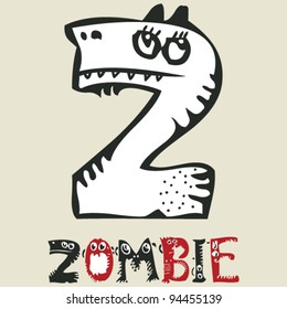 childlike crazy ABC, cute monster Z