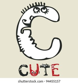 infantil como loco ABC, lindo monstruo C