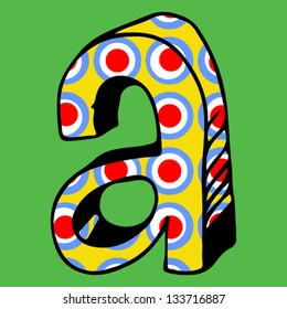 childlike crazy ABC, hand drawn letter A
