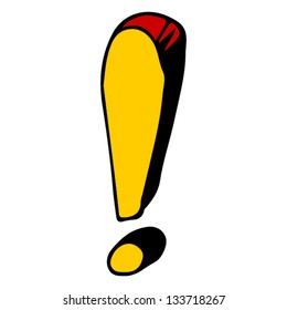childlike doodle ABC, hand drawn exclamation mark