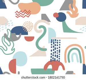 Doodles infantiles y formas creativas que repiten el tema del Esbozo imaginativo
