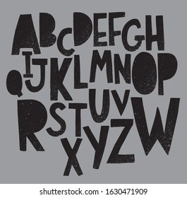 childlike grunge typography design vector, illustration 