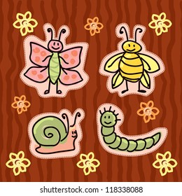 childlike insect stickers
