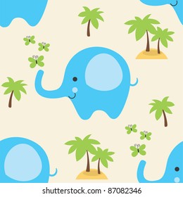 childlike pattern with cute elephant. vector illustration