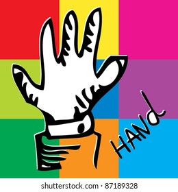 childlike pop-art design element, naive sketchy doodle hand
