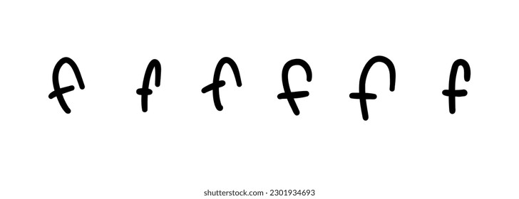 Un garabato chileno sencillo inglés latino símbolo de letra del alfabeto latino. Ilustración vectorial en estilo doodle dibujado a mano aislado en fondo blanco. Para los niños libro, decoración, tarjeta, aprendizaje, logotipo.