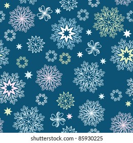 childlike seamless doodles, scribble snowflakes