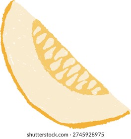 a child-painted crayon with a yellow melon