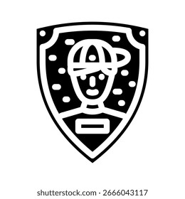 Sistema de bloqueo a prueba de niños Vector de icono de glifo. signo de sistema de bloqueo a prueba de niños. ilustración de símbolo aislado