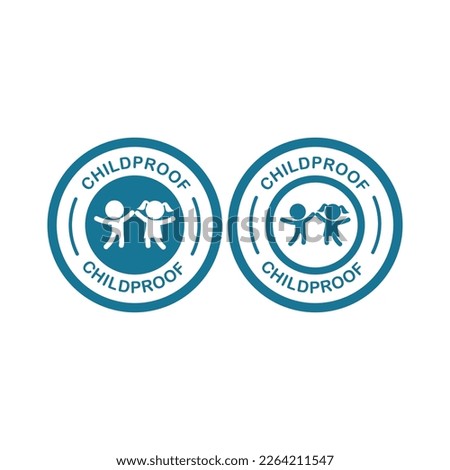 childproof logo design badge. Suitable for product label, business, and caution