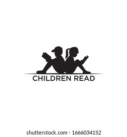 Childrean read logo design vector template illustration