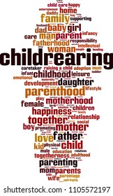 Childrearing word cloud concept. Vector illustration