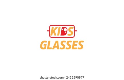 childreen kids glass logo design.