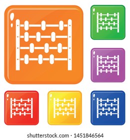 Children abacus icons set collection vector 6 color isolated on white background