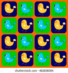 Children abstract background of cute little chickens.