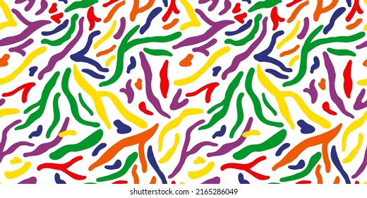 Children abstract striped seamless pattern on white background. Colorful fur wild animals tiger or zebra. Funny kids texture. Vector repeated texture for print, fabric, wrapping, wallpaper, tissue.