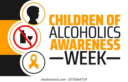 Children of Alcoholics Awareness Week background banner or poster design template. observed every year in February. Holiday concept. Use to any Template, card, poster, placard, template.