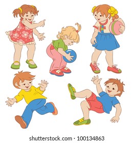 Children. All details of the image are executed separately and grouped.