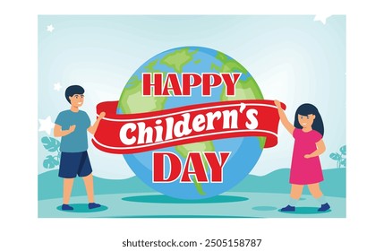 Children all over the world wear costumes to celebrate Children's Day. flat vector modern illustration 