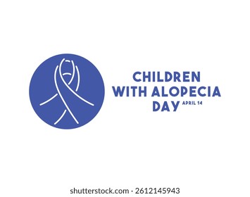 Children with Alopecia Day. April 14. Flat design vector. White background. Eps 10.
