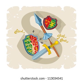 Children alphabet. The letter S, vector