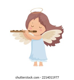 Children angels. Cute cartoon Christmas character.