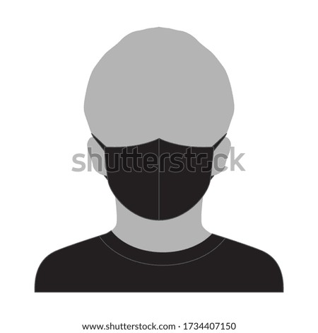 Children Anti-Dust Black Mask Face Fabric Vector