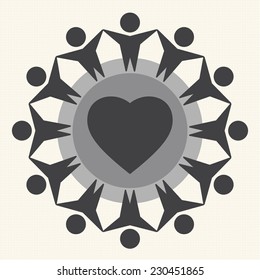 Children Around Heart