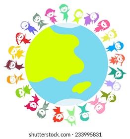 children around the world  vector illustration