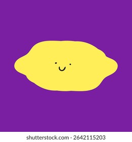 Children art. Cute lemon. Funny character. Flat illustration.