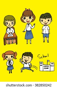 Children in Asia school Uniform.