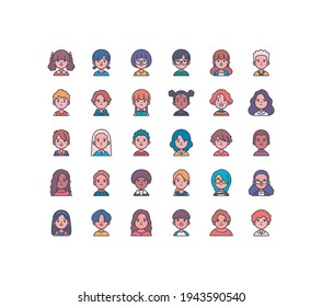 Children Avatar Vector Illustration style