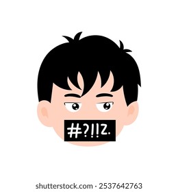 children avatars. kids emoticon element stock