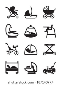 Children and baby accessories - vector illustration