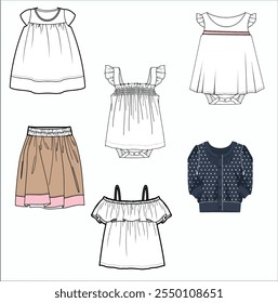 Diseños de ropa de modelos para niños y bebés. Dibujos y más