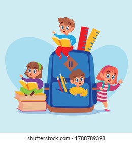 Children back to school vector design