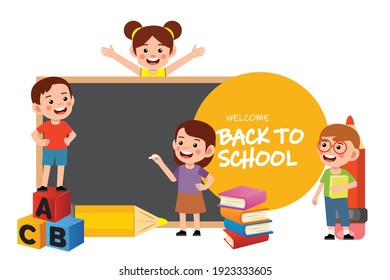 Children Back School Vector Illustration Stock Vector (Royalty Free ...