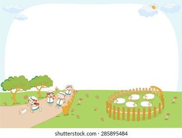 children with background