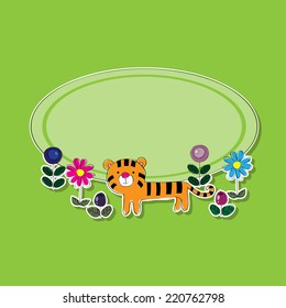 Children background with tiger