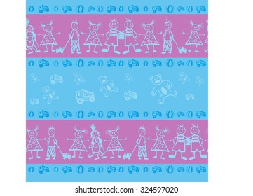 Children background with toys