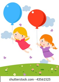 children with balloon