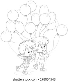 Children with balloons