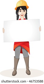 children and banners