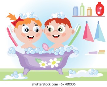 Children in the bathroom