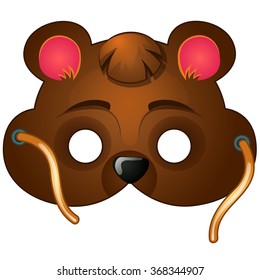 Children bear mask. Vector.