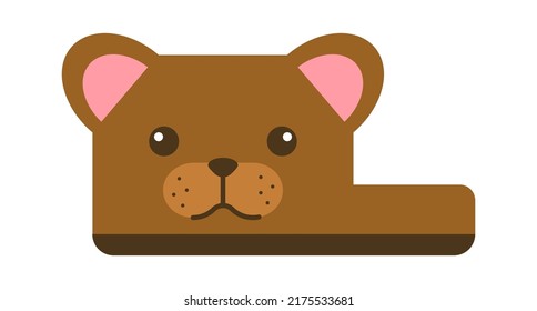 Children bear slipper. Vector illustration