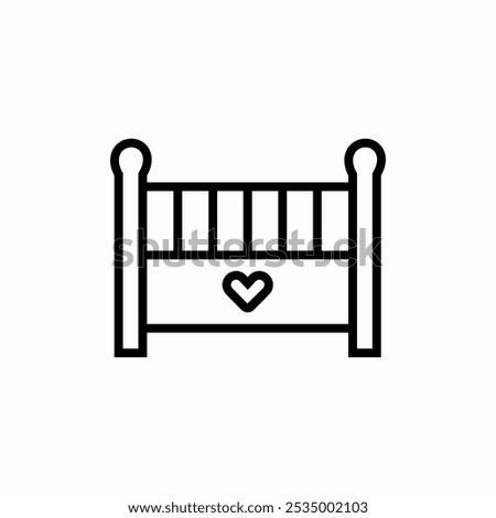 children bed icon sign vector